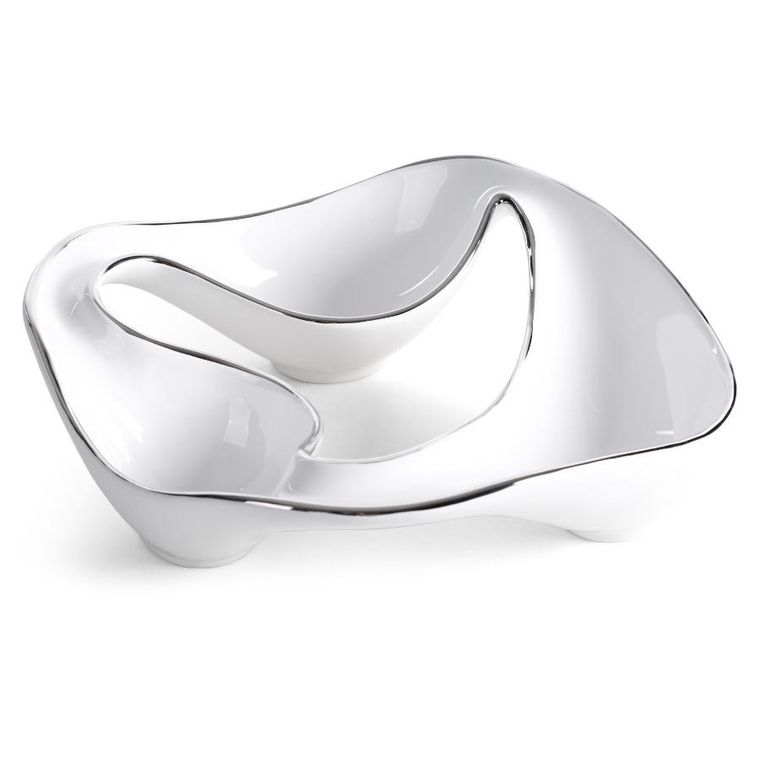 Eurofirany, patera dekoracyjna, rob, 28-28-7 cm, biały