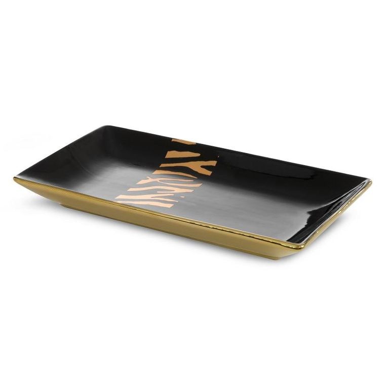 Eurofirany, patera dekoracyjna, Selena, 35-20-7 cm, czarny