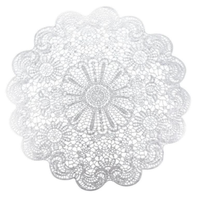 Eurofirany, podkładka Mari, 38-38 cm, srebrny