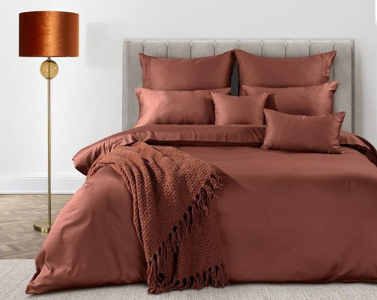 Eurofirany, pościel elegant, 160-200 cm, marsala