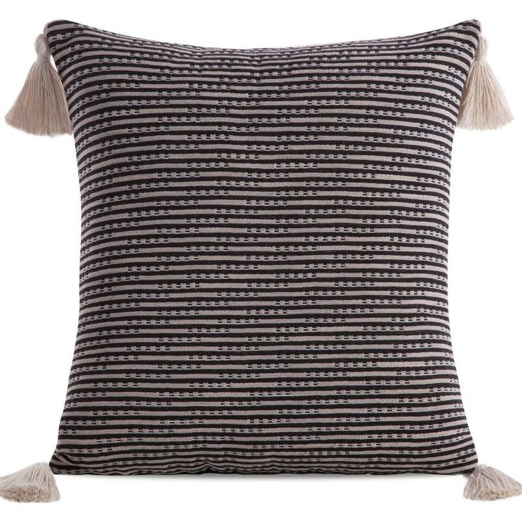 Eurofirany, poszewka boho, 45-45 cm, czarny