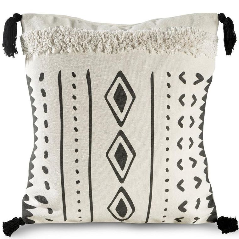 Eurofirany, poszewka boho, 45-45 cm, kremowy