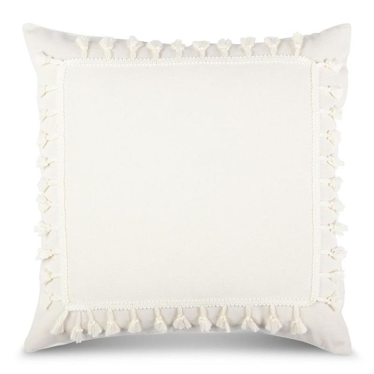 Eurofirany, poszewka boho, 45-45 cm, kremowy