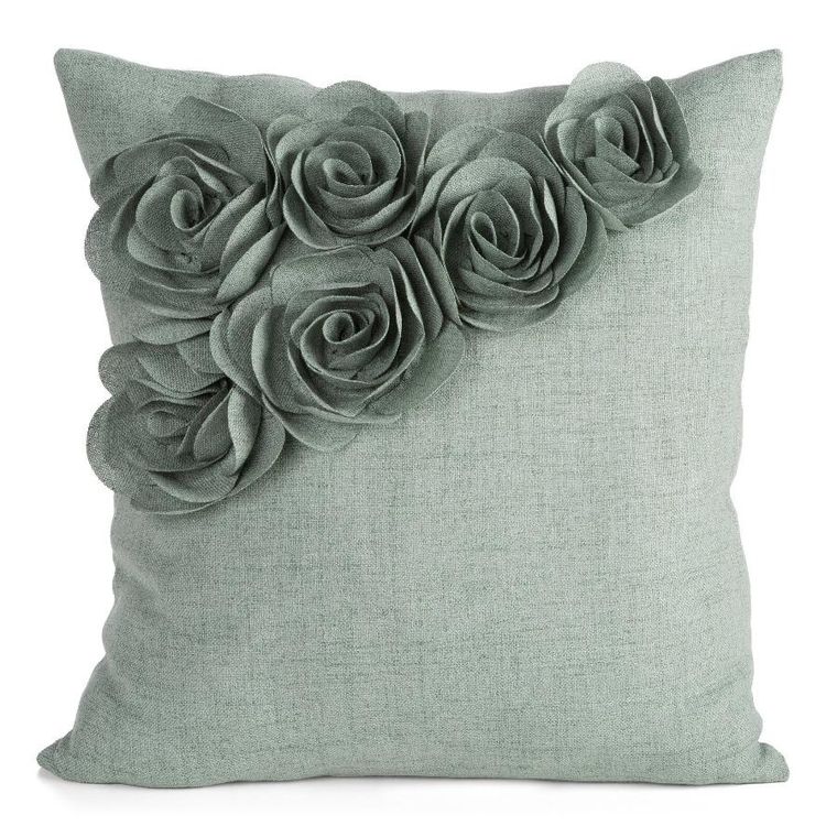 Eurofirany, poszewka Flores, 45-45 cm, zielony