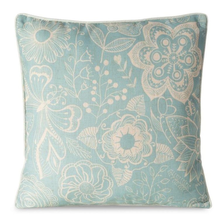 Eurofirany, poszewka, len, 45-45 cm, jasnoniebieski