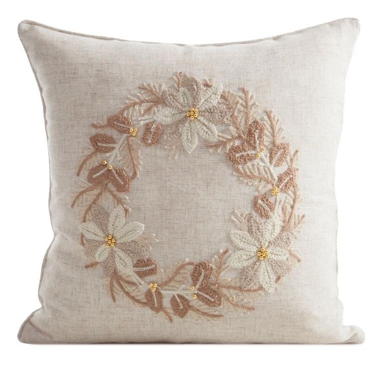 Eurofirany, poszewka świąteczna, 45-45 cm, beżowy