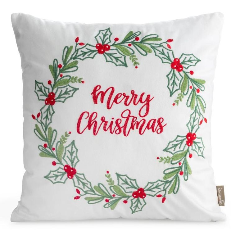 Eurofirany, poszewka świąteczna, 45-45 cm, biały