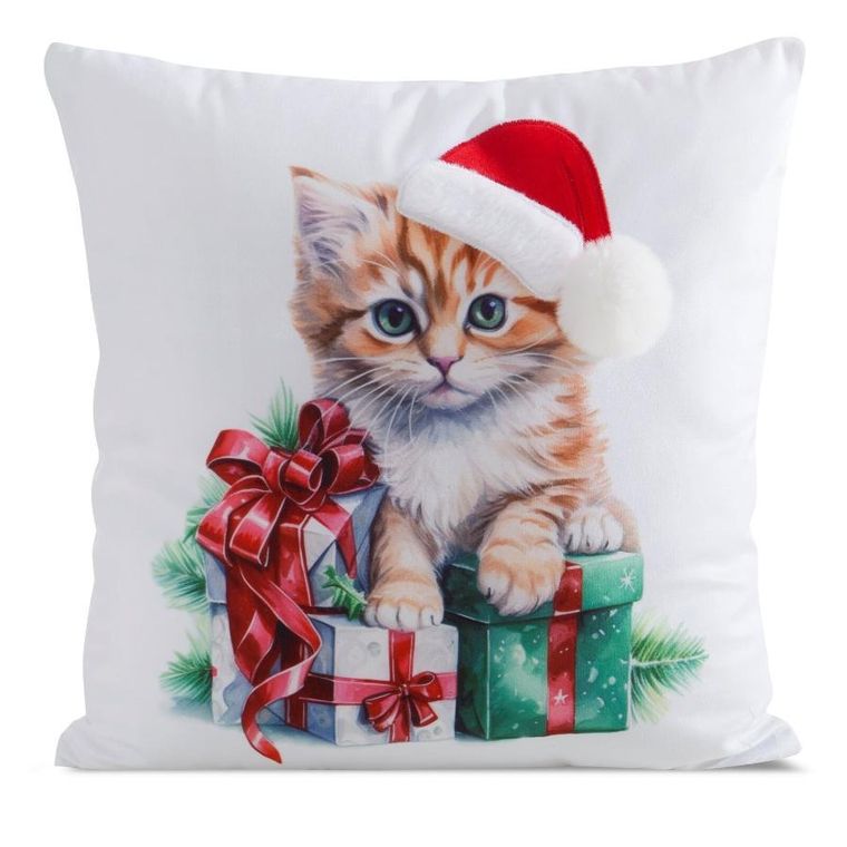 Eurofirany, poszewka świąteczna, 45-45 cm, biały