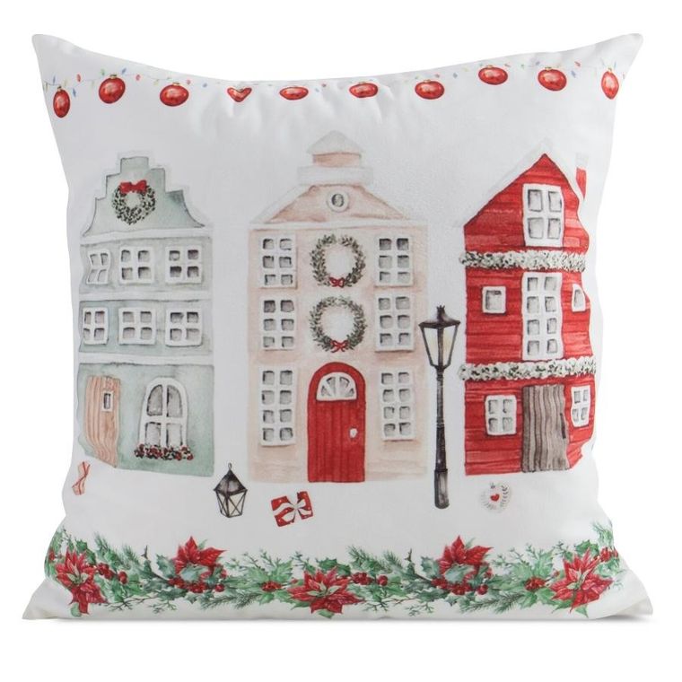 Eurofirany, poszewka świąteczna, 45-45 cm, biały