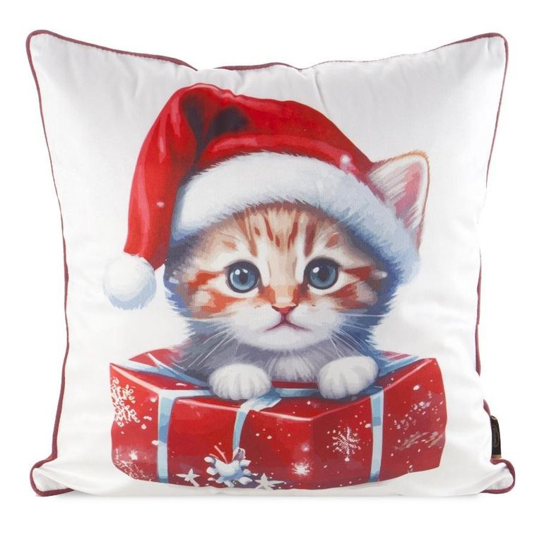 Eurofirany, poszewka świąteczna, 45-45 cm, biały