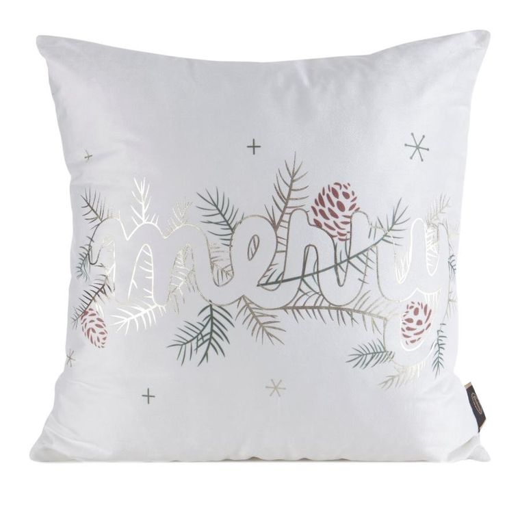 Eurofirany, poszewka świąteczna, 45-45 cm, biały