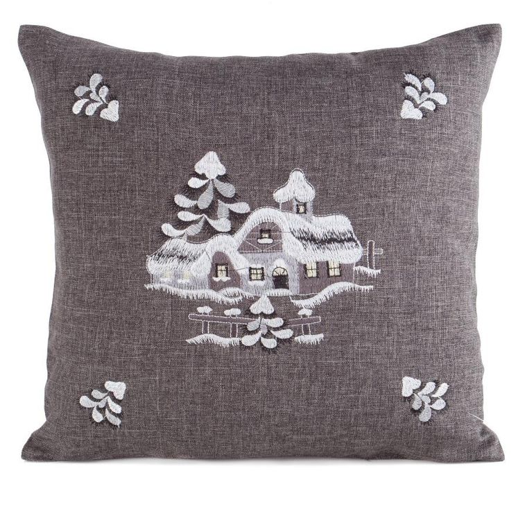 Eurofirany, poszewka świąteczna, 45-45 cm, stalowy