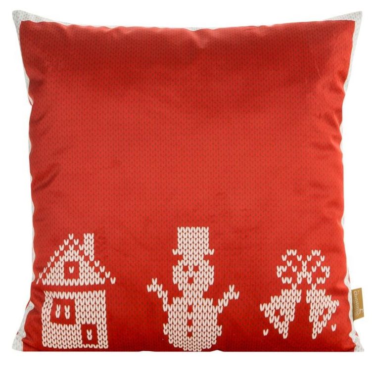 Eurofirany, poszewka świąteczna, Noel, 45-45 cm, czerwony