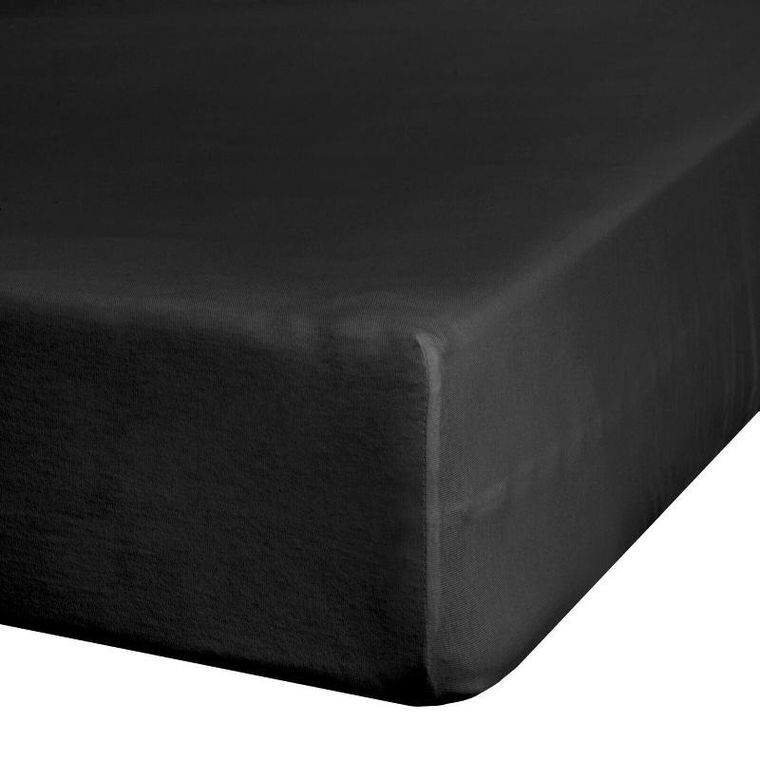 Eurofirany, prześcieradło jersey, 160-200-30 cm, czarny