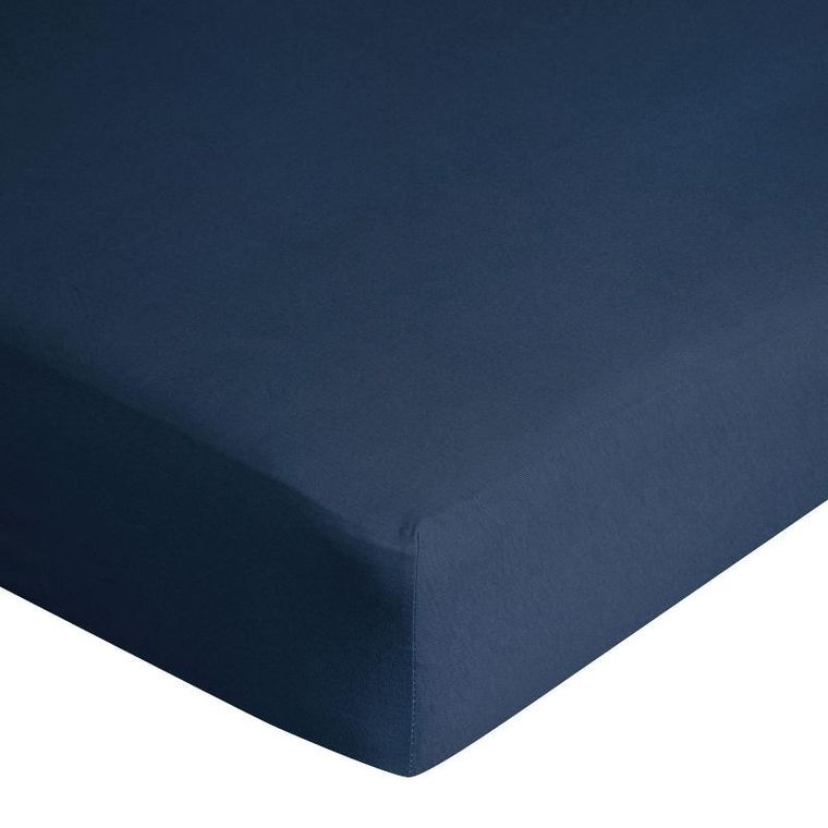 Eurofirany, prześcieradło z gumką, Jersey D91, 140-200-30 cm, granatowa