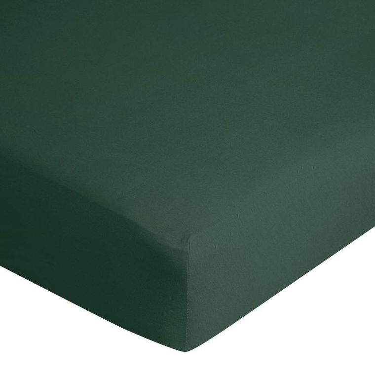 Eurofirany, prześcieradło z gumką, jersey, D91, 160-200 cm, wysokość 30 cm, butelkowy zielony