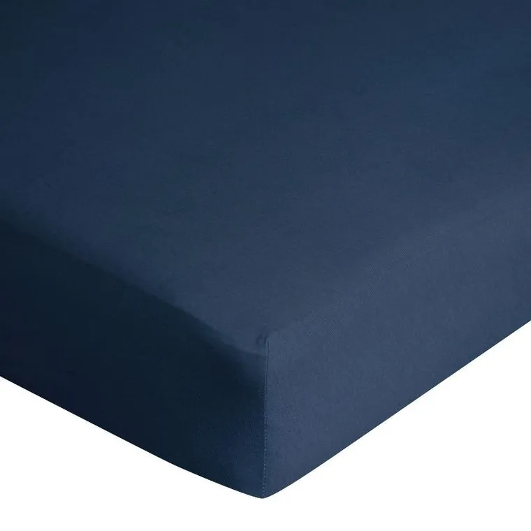 Eurofirany, prześcieradło z gumką, Jersey D91, 220-200 cm, wysokość 30 cm, granatowy