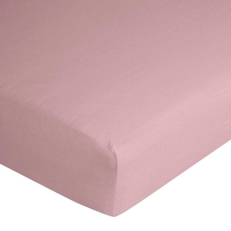 Eurofirany, prześcieradło z gumką, jersey, D91, 90-200 cm, wysokość 25 cm, pudrowy róż