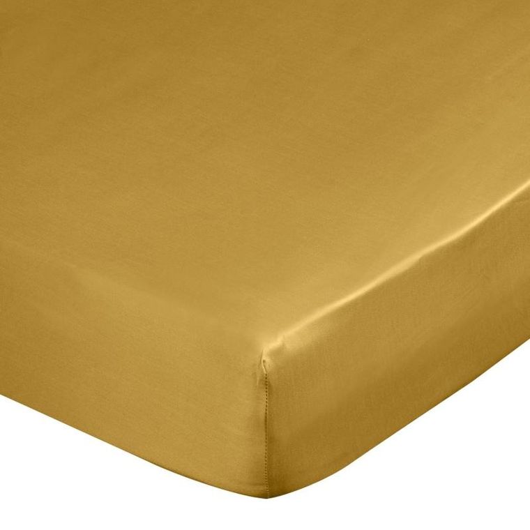 Eurofirany, prześcieradło z gumką Nova3, 220-200 cm, wysokość 30 cm, musztardowy