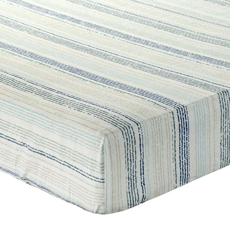 Eurofirany, prześcieradło z gumką, print, 220-200 cm, niebieski