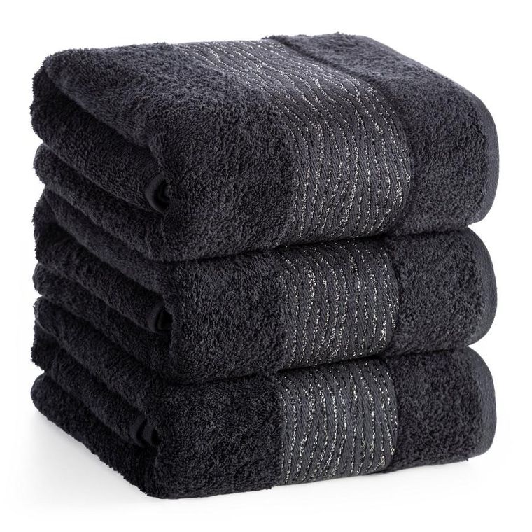 Eurofirany, ręcznik Amber, 50-90 cm, czarny