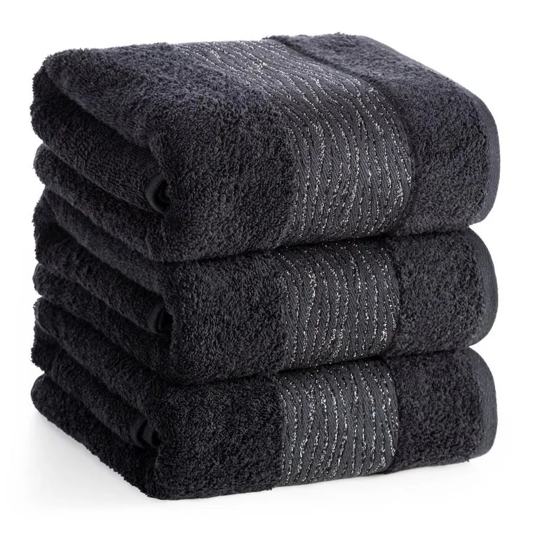 Eurofirany, ręcznik Amber, 70-140 cm, czarny