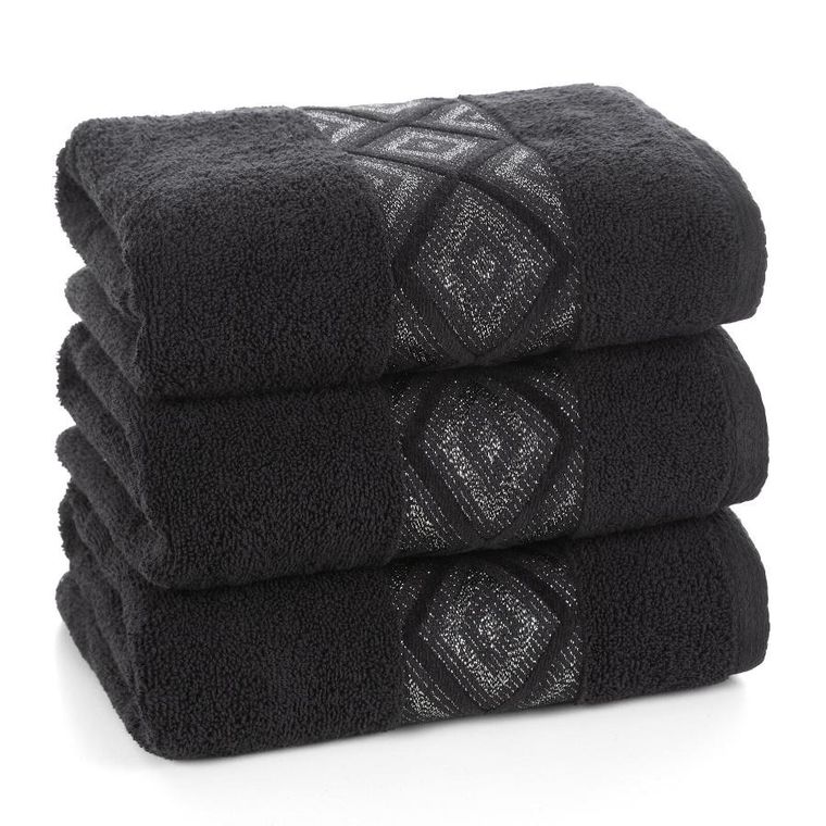 Eurofirany, ręcznik, Azari, 50-90 cm, czarny