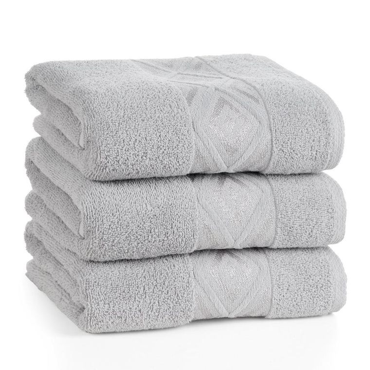 Eurofirany, ręcznik, Azari, 50-90 cm, srebrny