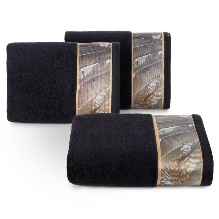 Eurofirany, ręcznik Eva, 70-140 cm, czarny