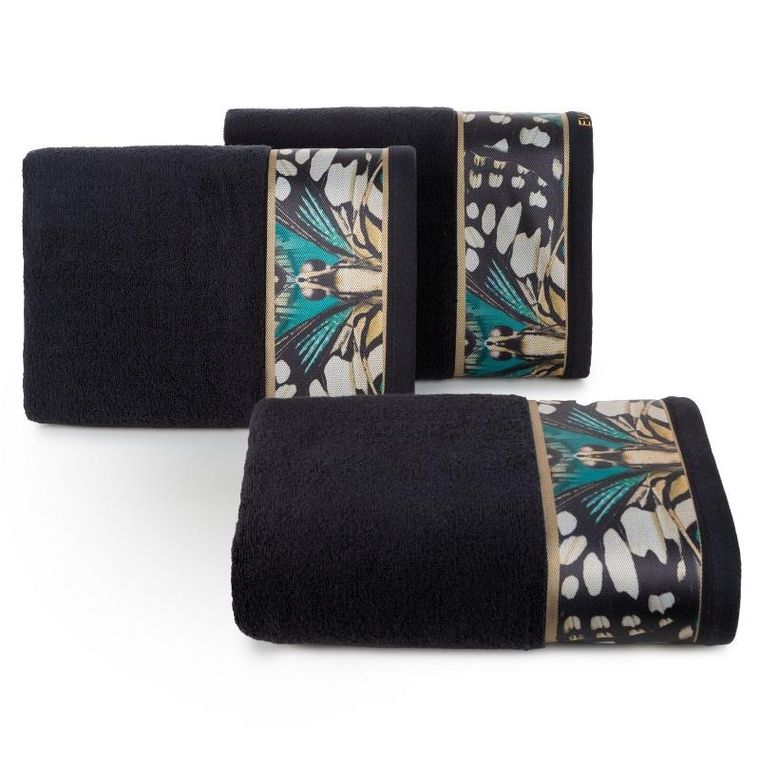 Eurofirany, ręcznik Eva, 70-140 cm, czarny