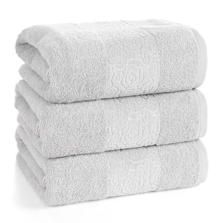 Eurofirany, ręcznik, Iris, 70-140 cm, srebrny