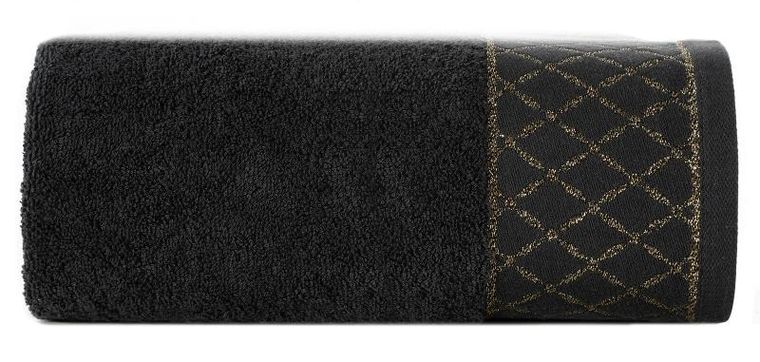 Eurofirany, ręcznik Layla, 50-90 cm, czarny