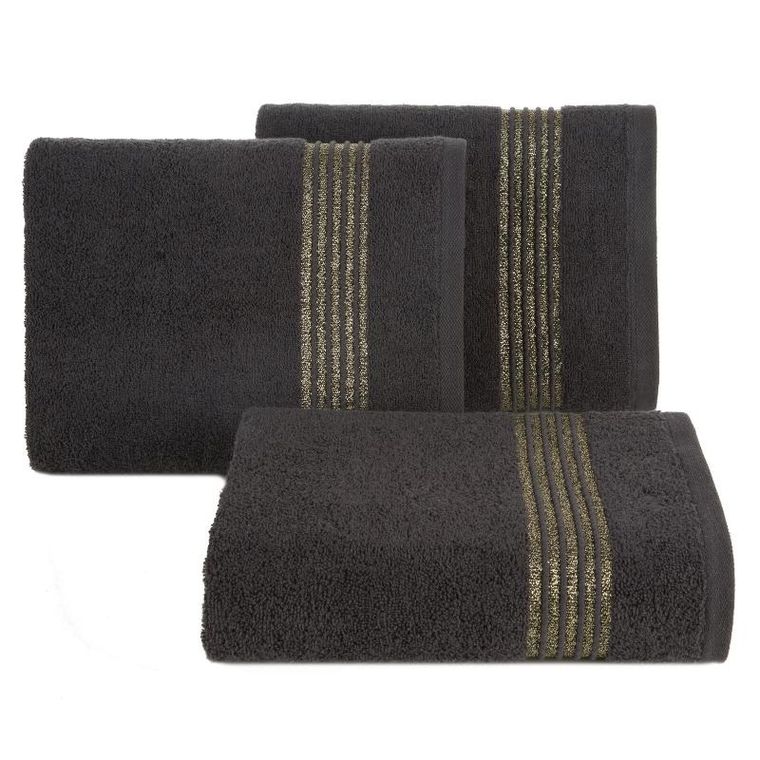 Eurofirany, ręcznik Lila, 70-140 cm, czarny