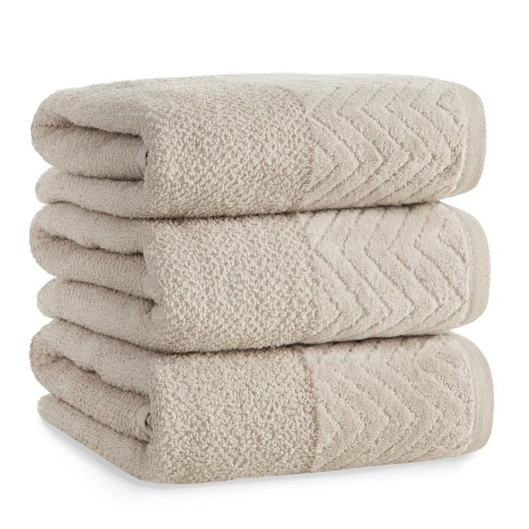 Eurofirany, ręcznik Loren, 70-140 cm, jasnobeżowy