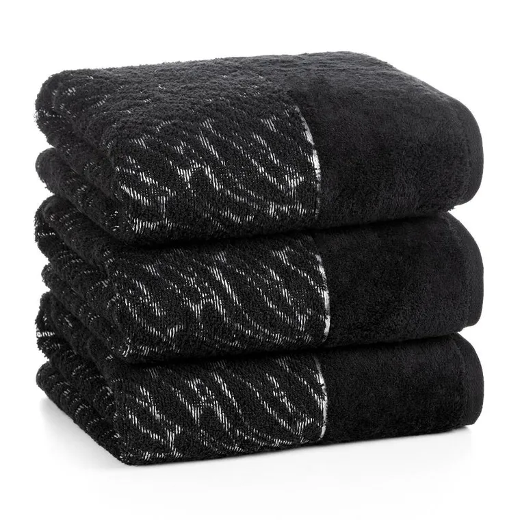 Eurofirany, ręcznik, Nola, 50-90 cm, czarny