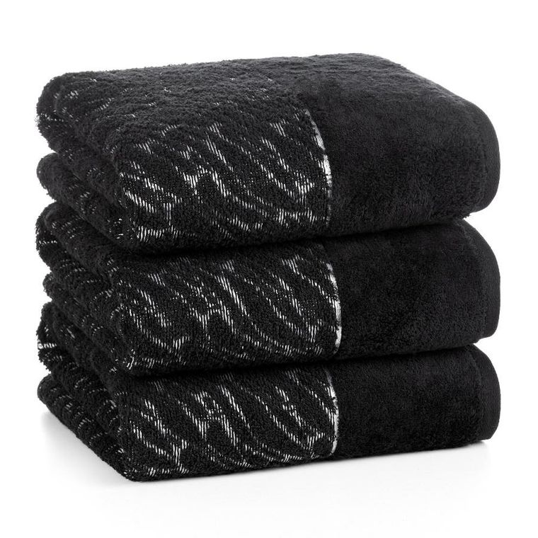 Eurofirany, ręcznik, Nola, 70-140 cm, czarny