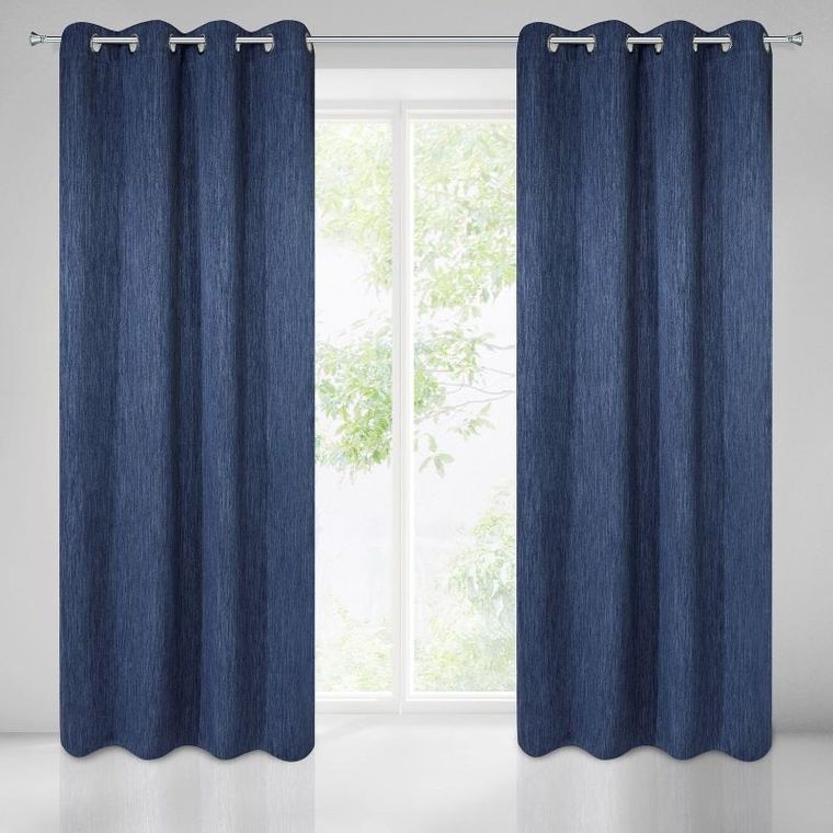 Eurofirany, Rossie, zasłona zaciemniająca gotowa, granatowa, 140-250 cm