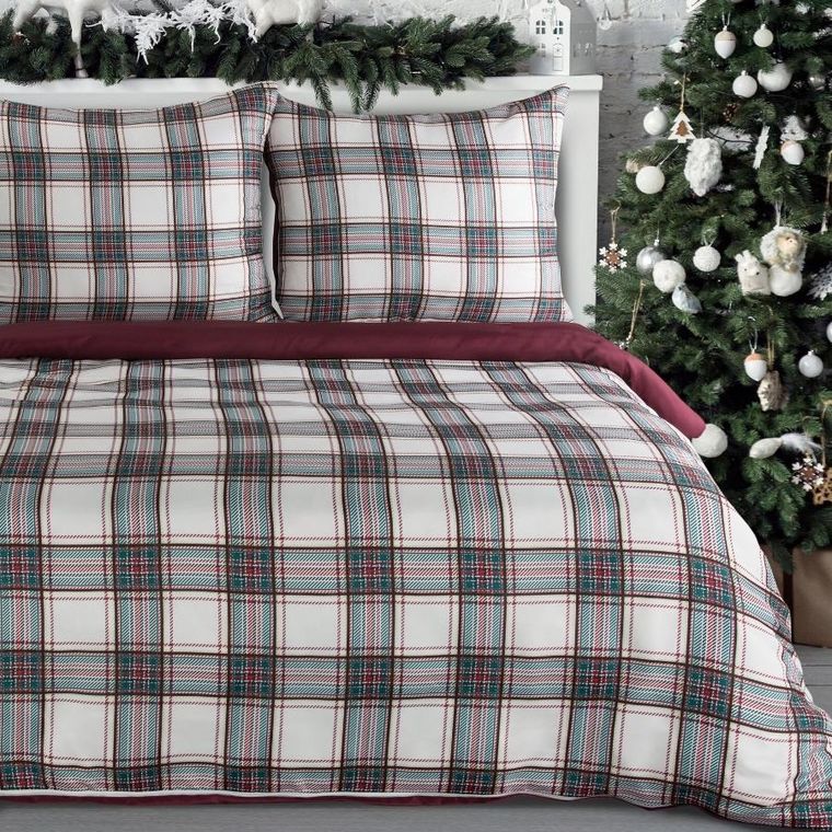 Eurofirany, świąteczny komplet pościeli, Aaron, 140-200 cm, biały