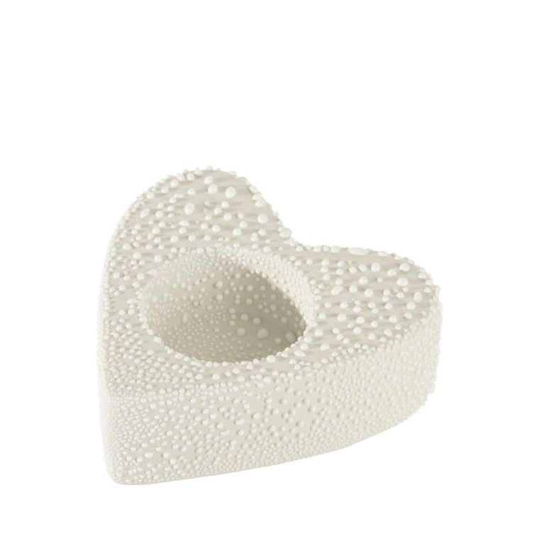 Eurofirany, świeczniik serce, 9-9-3 cm, kremowy