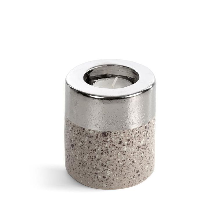 Eurofirany, świecznik dekoracyjny, Laila, 8-9 cm, srebrny