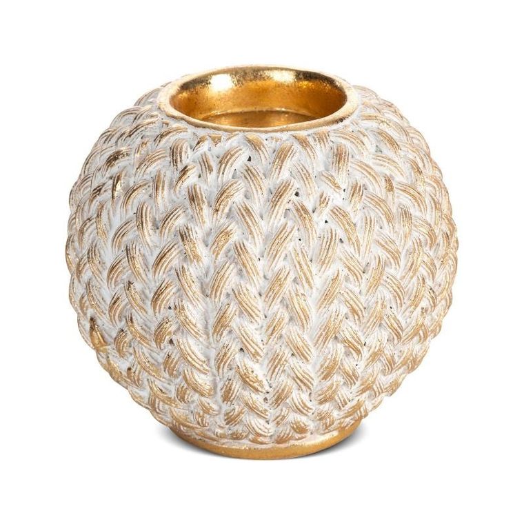 Eurofirany, świecznik dekoracyjny, Moli, 11-11-9 cm, złoty