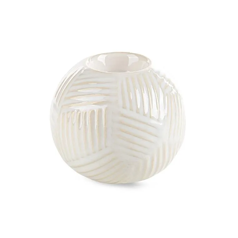 Eurofirany, świecznik dekoracyjny, Romina, 10-9 cm, kremowy