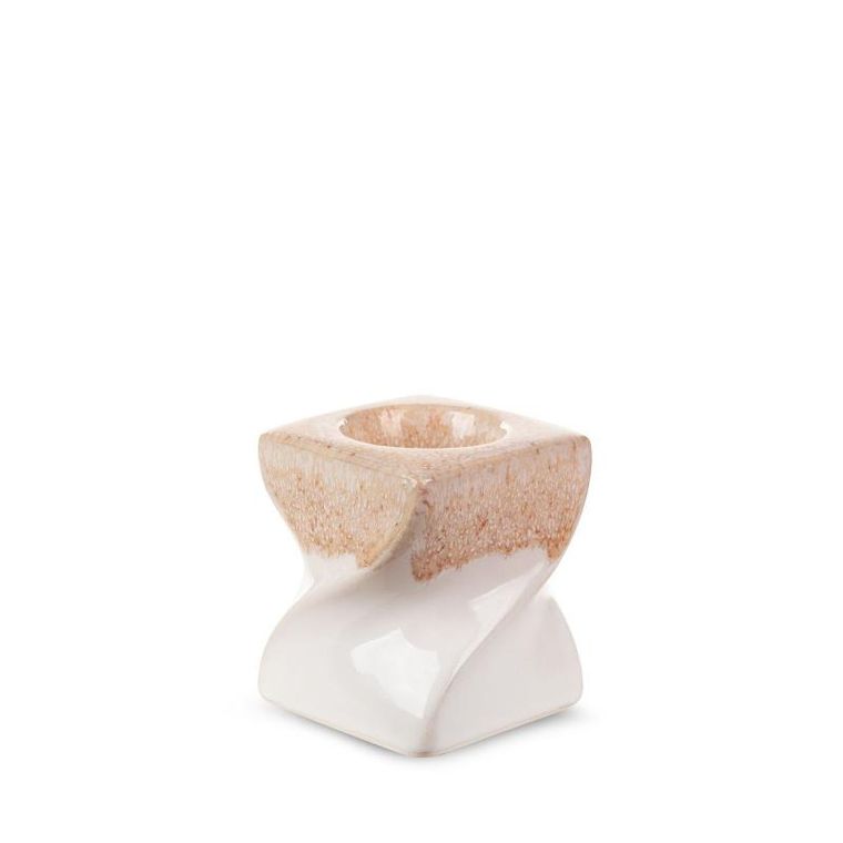 Eurofirany, świecznik dekoracyjny, Ruben, 7-7-8 cm, kremowy