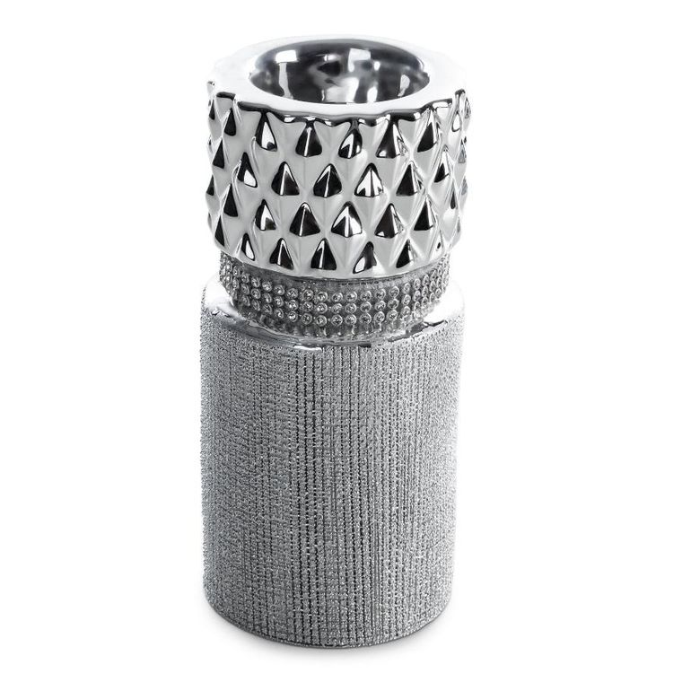 Eurofirany, świecznik dekoracyjny, Solen, 7-7-16 cm, srebrny