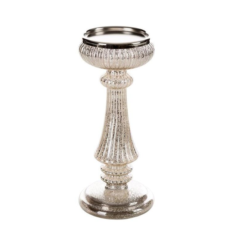 Eurofirany, świecznik świąteczny, 11-25 cm, szampański