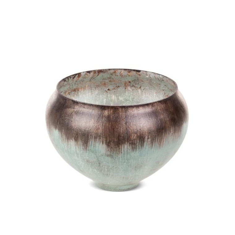 Eurofirany, szklana misa dekoracyjna, Abril, 18-14 cm, turkusowy