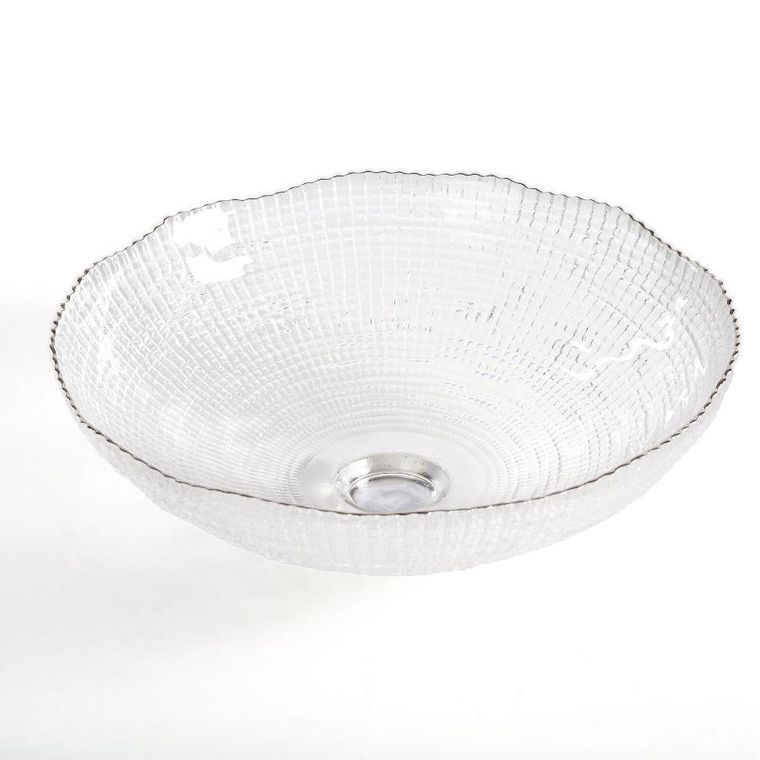 Eurofirany, szklana misa dekoracyjna, Daisy, 25-9 cm, biały