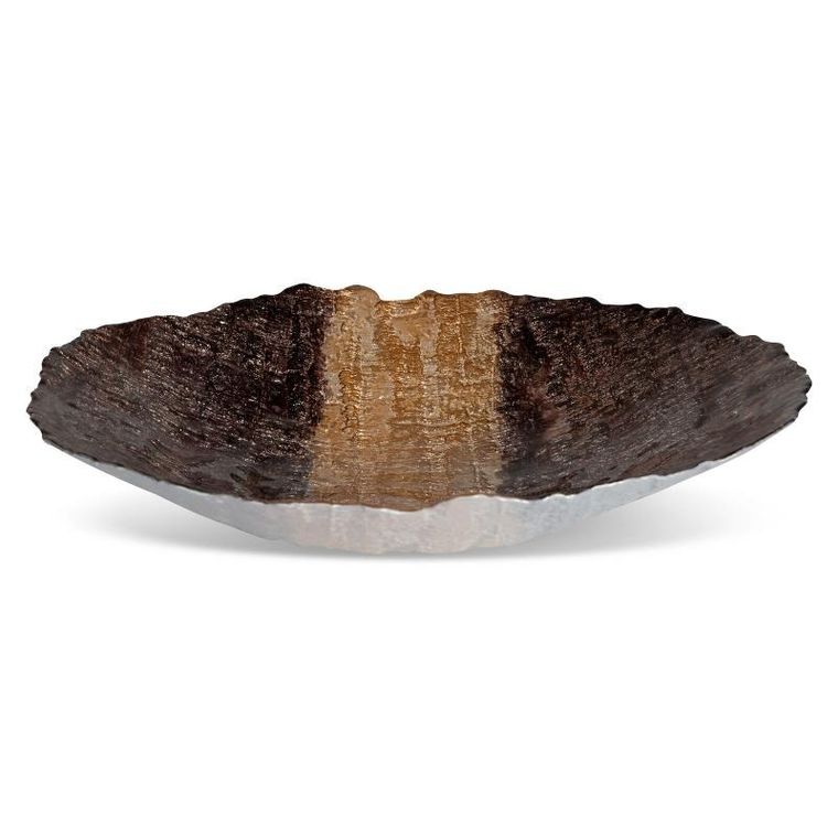 Eurofirany, szklana misa dekoracyjna, Demi, 39-8 cm, brązowy