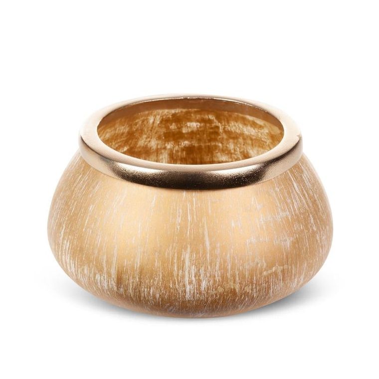 Eurofirany, szklana misa dekoracyjna, Fena, 18-10 cm, złoty