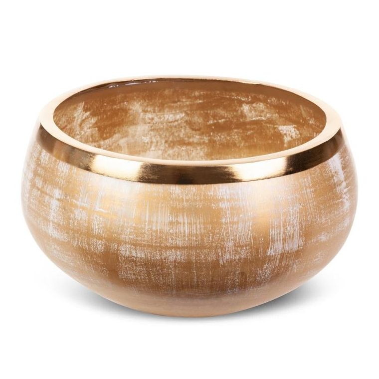 Eurofirany, szklana misa dekoracyjna, Fena, 23-14 cm, złoty